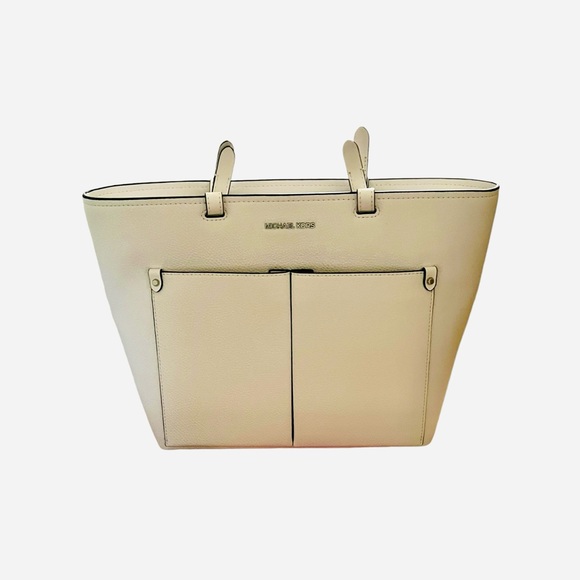 Michael Kors medium Jet Set travel tote. Double pocket Optic White $498 - Picture 5 of 5